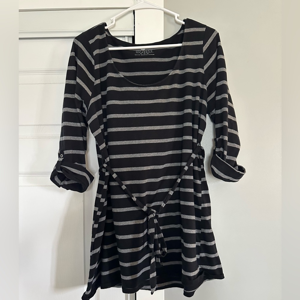 Black and Gray Striped Shirt